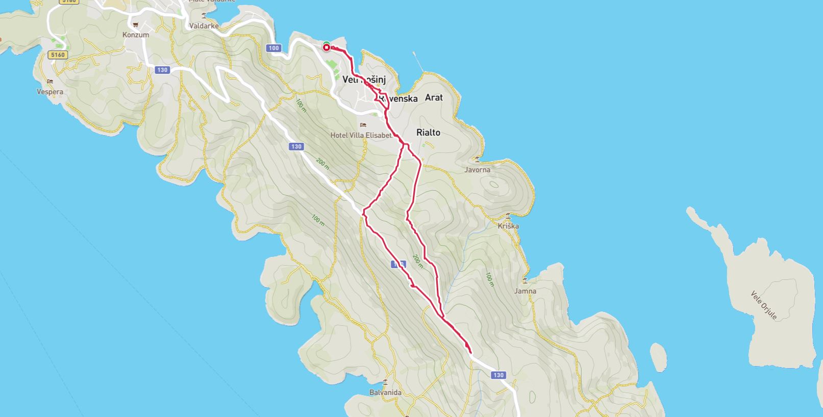 Losinj south hike track