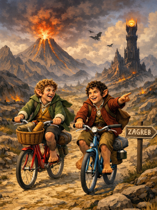 Biciklisti na putu za Zagreb Biciklisti na putu za zagreb